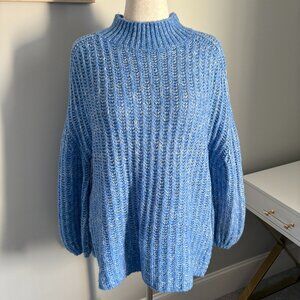 Pilcro Size Small Blue Textured Tunic Sweater Oversized By Anthropologie